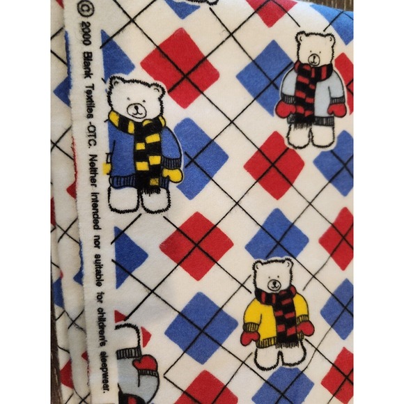 VTG 2000 Retired Juvenile Novelty Teddy Bears Fabric 96"x45" Primary Colors - Picture 1 of 4